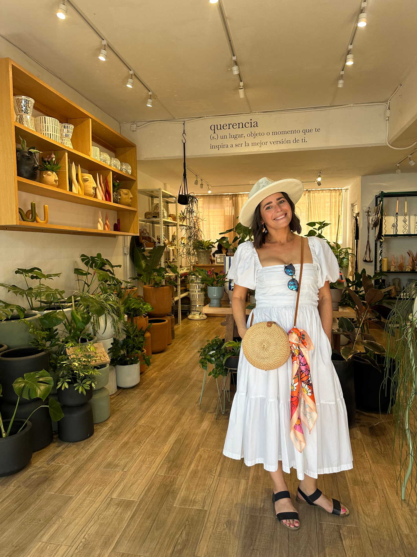 Kristin, founder of Bou-K Floral, holding a hand-tied seasonal bouquet